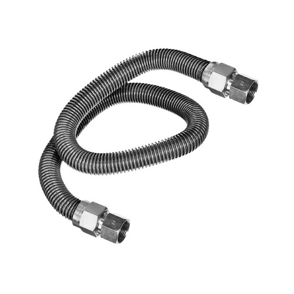 Flextron Gas Line Hose 3/8'' O.D. x 48'' Length with 3/8" FIP Fittings, Stainless Steel Flexible Connector FTGC-SS14-48H - main